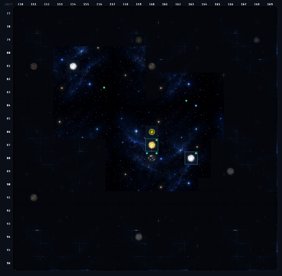 Screenshot: Galaxiekarte
